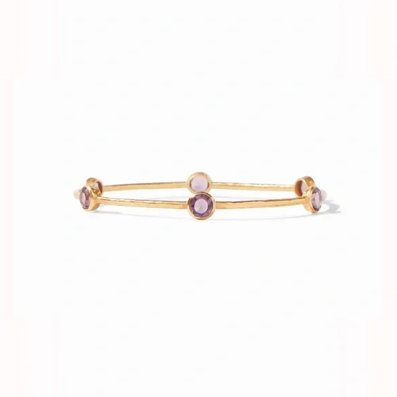 JULIE VOS AUTHENTIC RARE LUXURY MINIMALIST RETRO SUMMER SPRING AMETHYST BANGLE - Picture 4 of 17